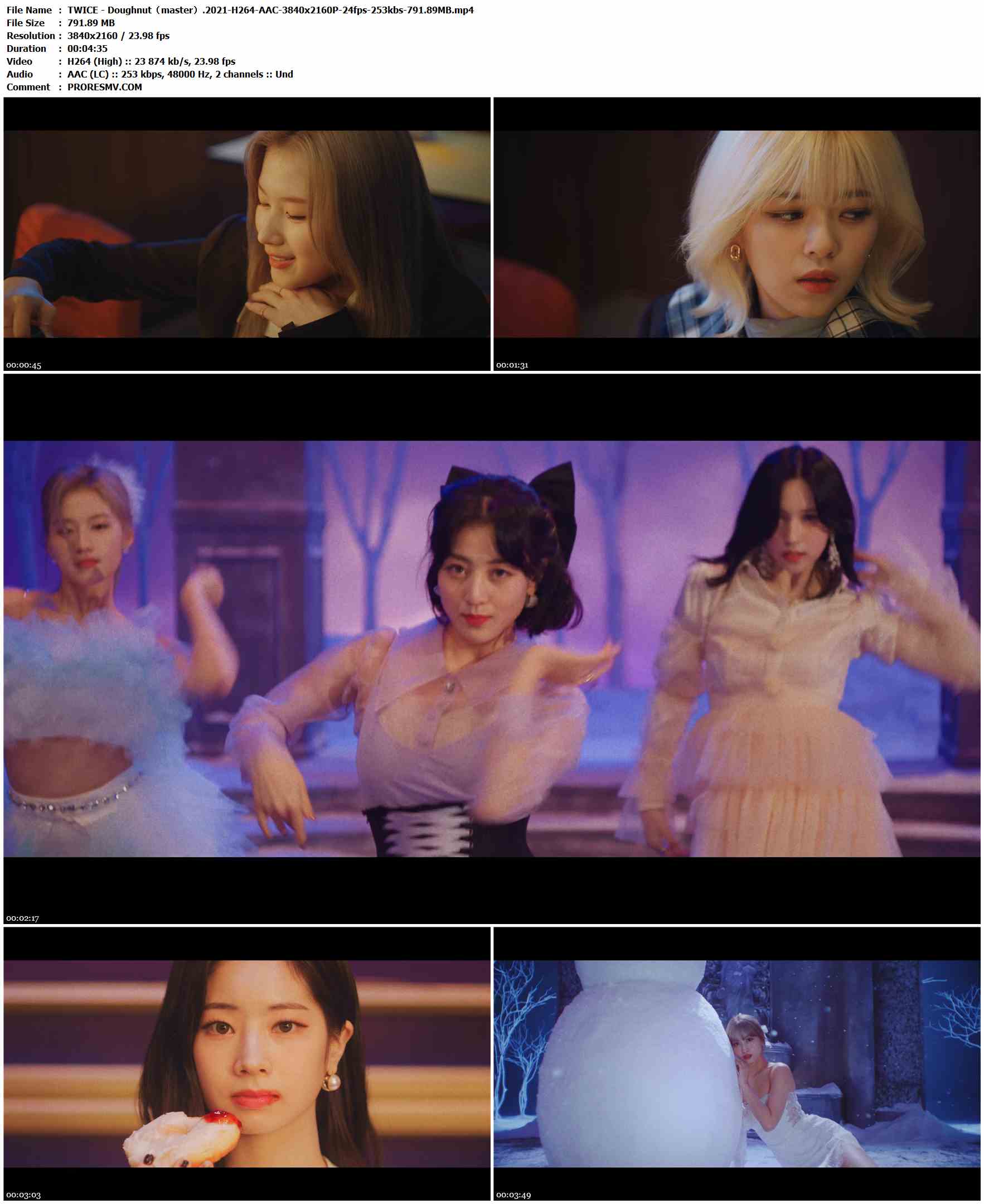 TWICE - Doughnut（master）.2021-H264-AAC-3840x2160P-24fps-253kbs-791.89MB官方MV_高清MV